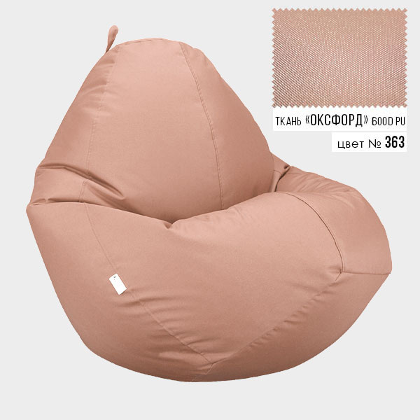 

Бескаркасное кресло мешок груша Овал Coolki XL 85x105 Бежевый (Оксфорд 600D PU)