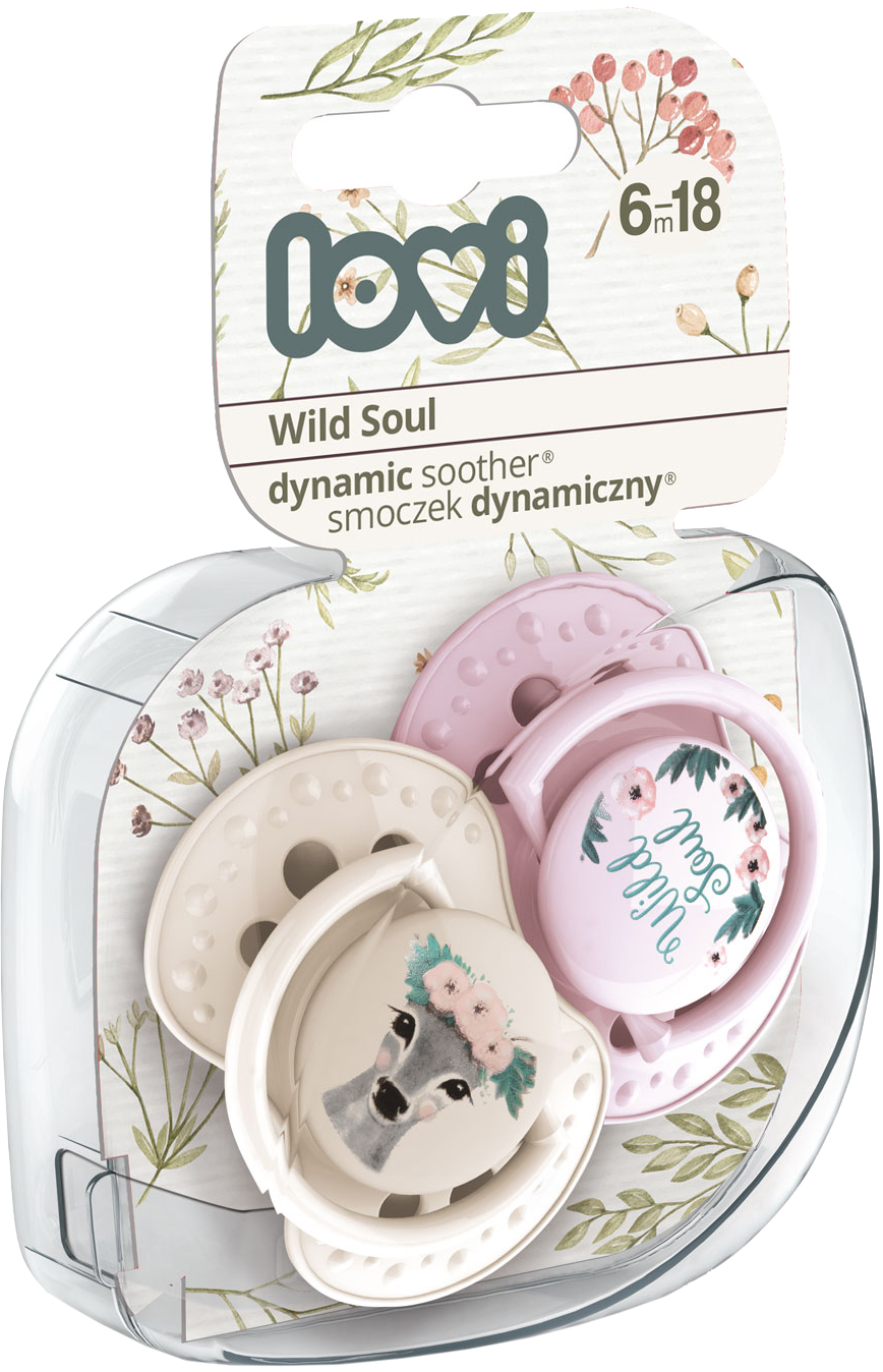 

Пустышка Lovi Wild Soul силиконовая динамическая 6-18 месяцев 2 шт Кремовая (22/884girl)