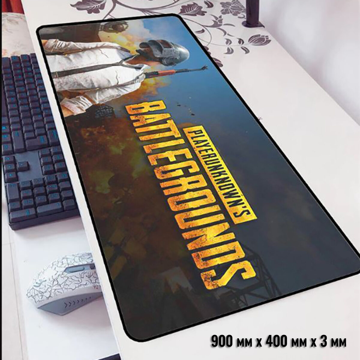 

Игровая поверхность BATTLEGROUNDS 900*400 мм нескользящий прошитый коврик для мышки (L0941)