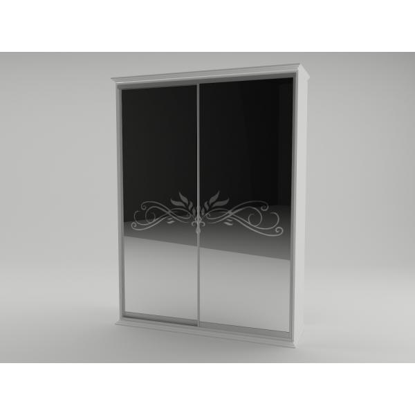 

Шкаф-купе Неман Инесса 1600х2400х600 белый супермат + патина серебро