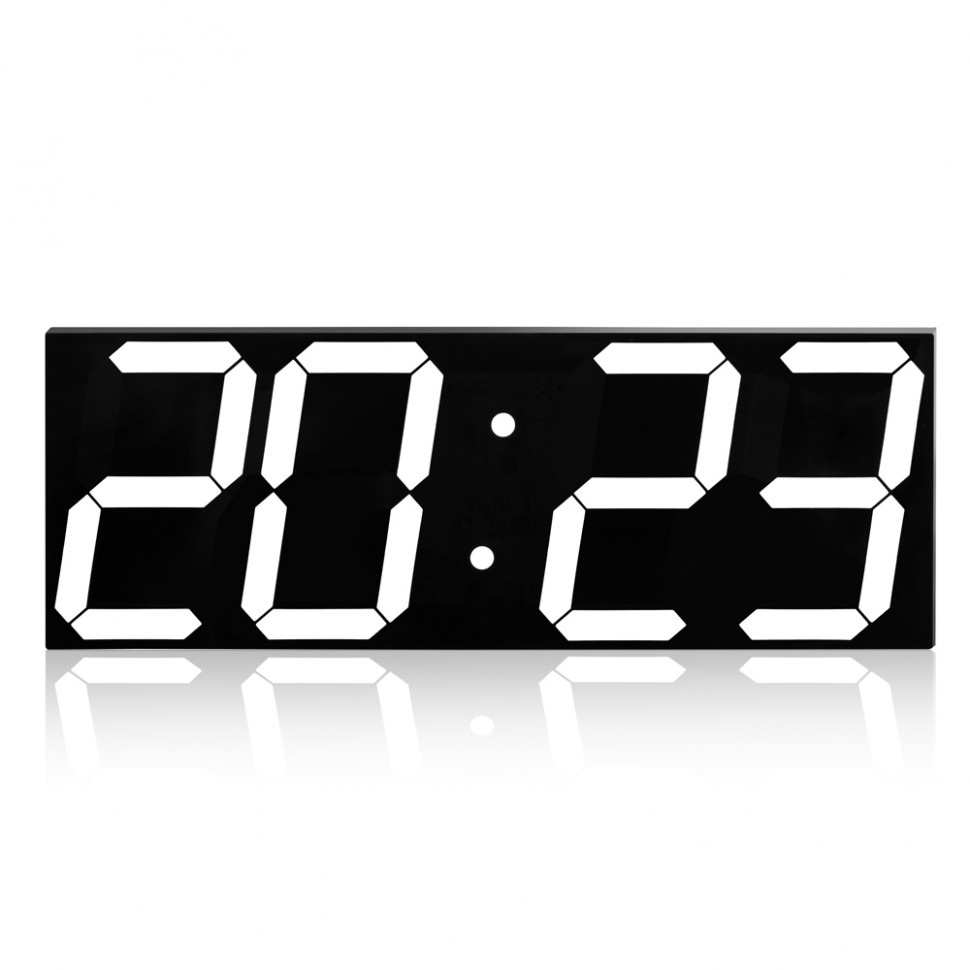 

Великий настінний LED годинник, CHKOSDA, білі цифри, в корпусі, 45х16 см