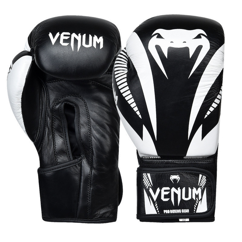 

Перчатки для бокса и единоборств Venum IMPACT CLASSIC Champ кожаные 8316 Black-White 12 унций
