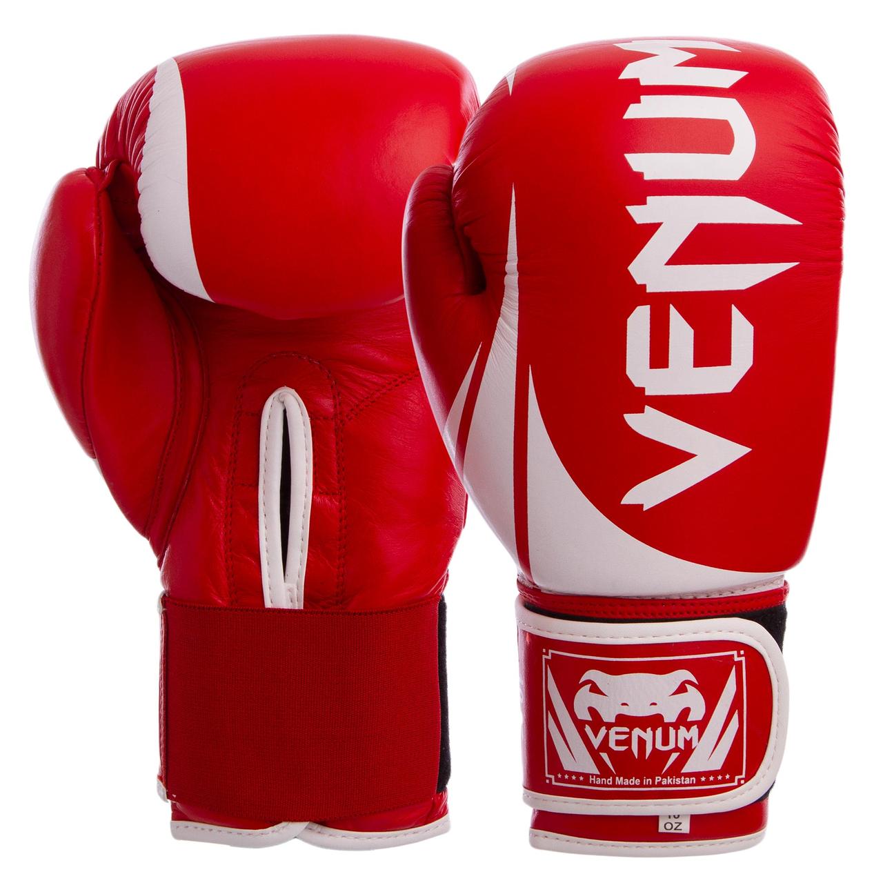 

Перчатки для бокса и единоборств кожаные Venum CHALLENGER Champ BO-5245 Red-White 12 унций