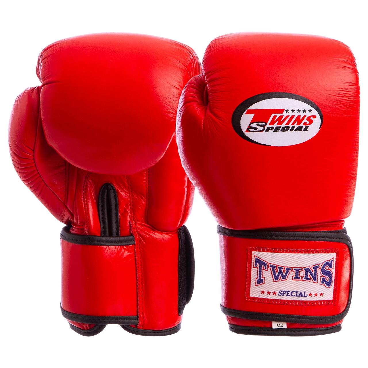 

Перчатки для бокса и единоборств Twins Champ кожаные 6631 Red 12 унций