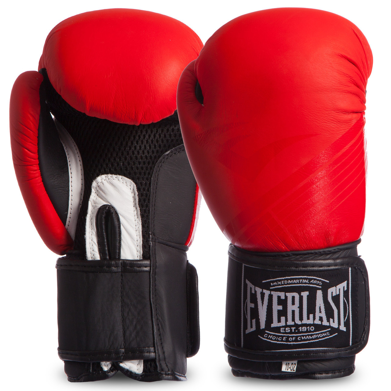 

Перчатки для бокса и единоборств Everlast Champ кожаные 0704 красный-черный 12 унций
