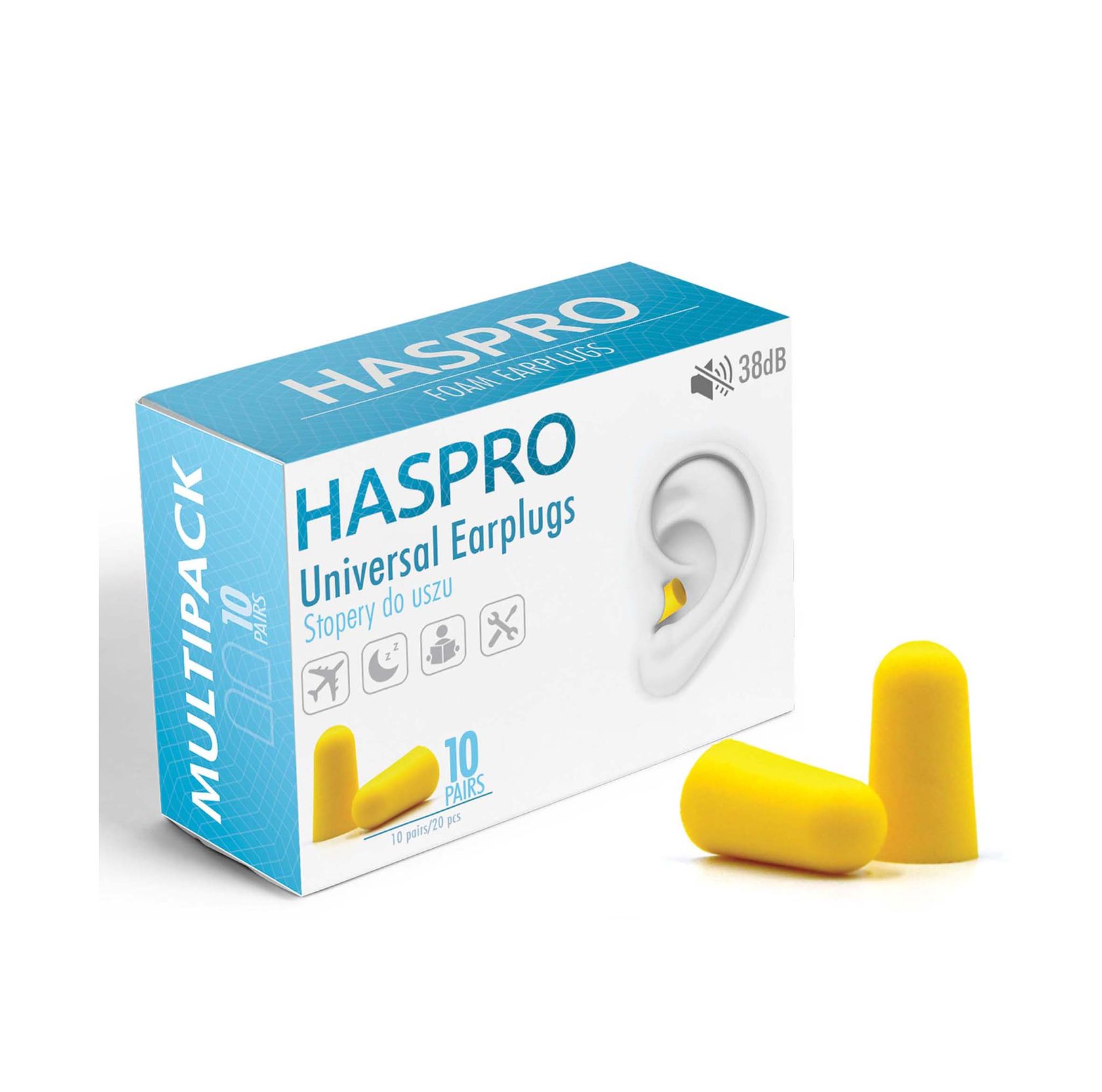 

Пенные беруши Haspro Multipack желтые 10 пар