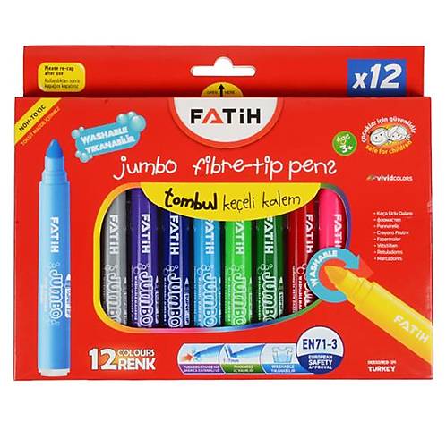 

Фломастеры цветные 12 шт Fatih (34260)