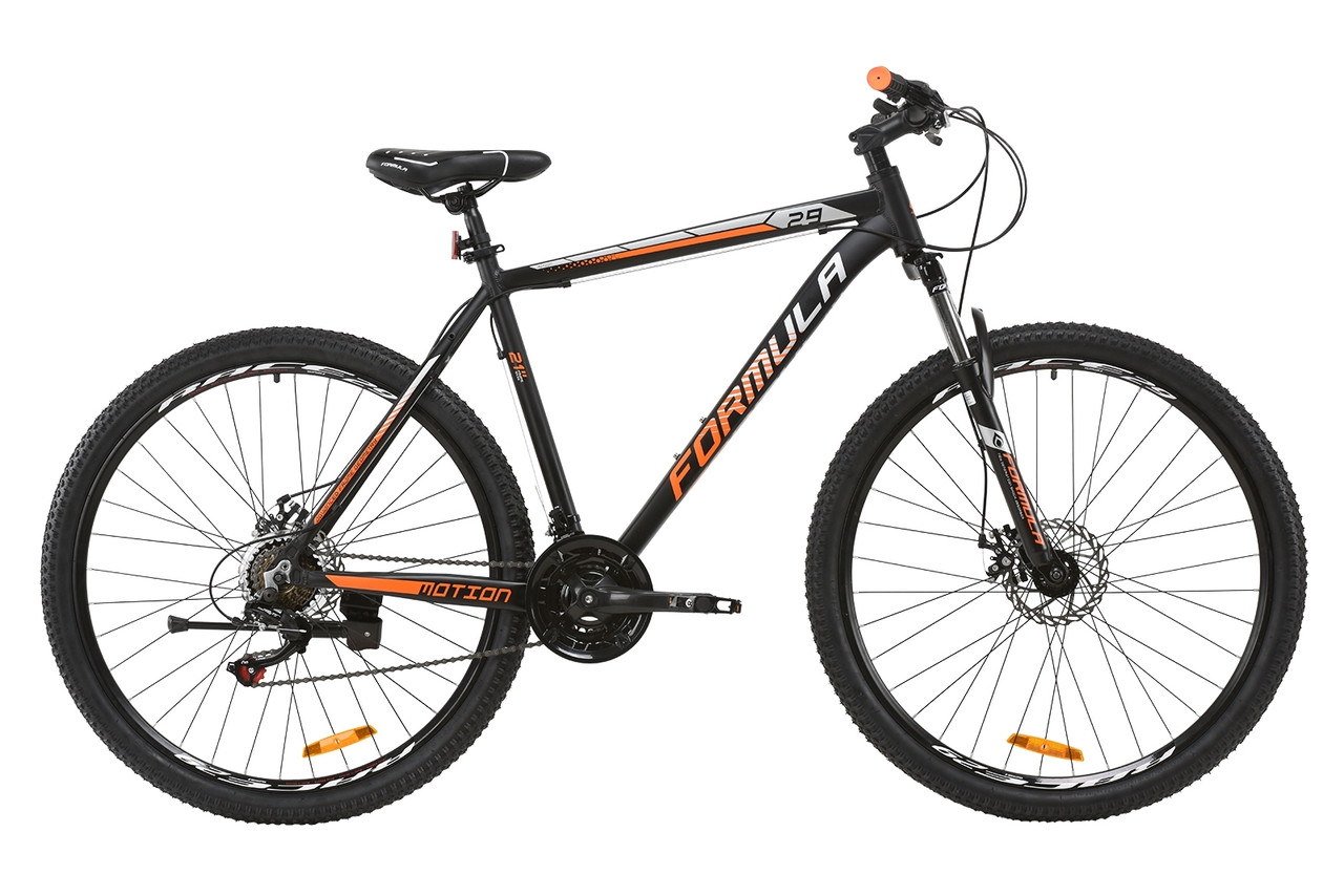 

Велосипед AL 29" Formula MOTION AM DD рама-21" черно-оранжевый с серебристым (м) 2020