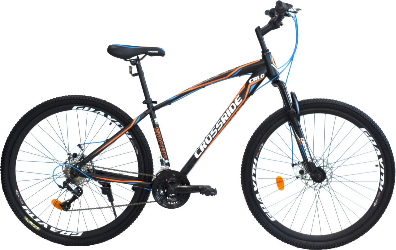 

Велосипед горный CROSSRIDE 29 MТВ ST "SPARK" 19" черно-оранжевый с синим