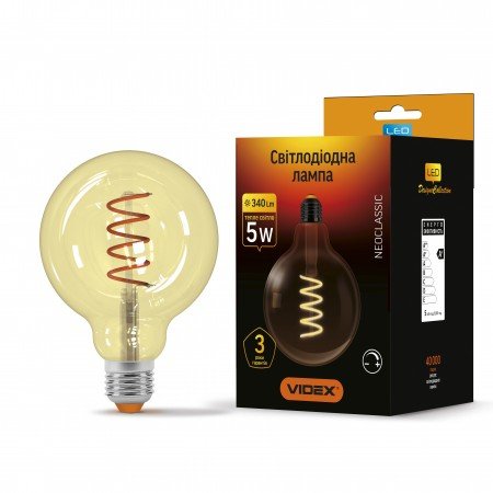 

Лампа LED Filament G125FAD 5W E27 2200K 220V диммерная VIDEX