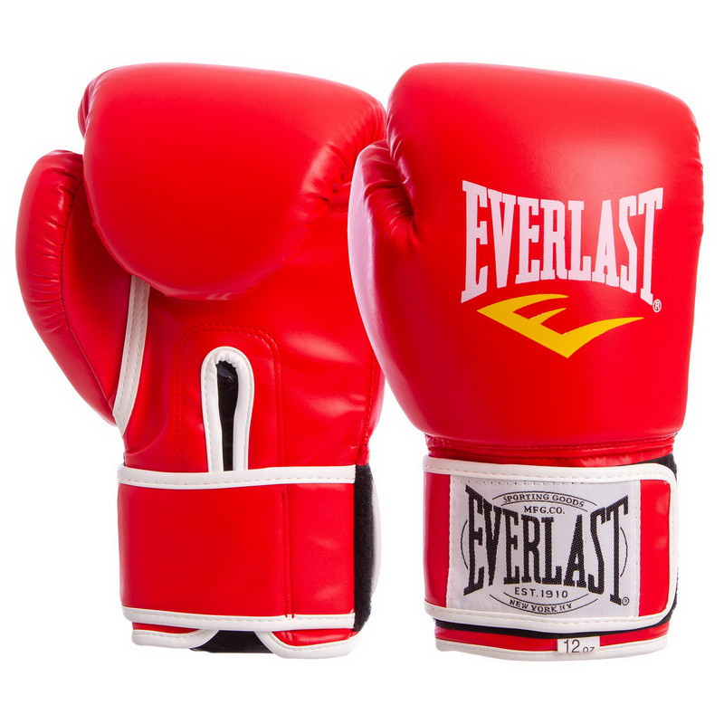 

Перчатки для бокса и единоборств на липучке Everlast Champ 3987 красный-белый 8 унций