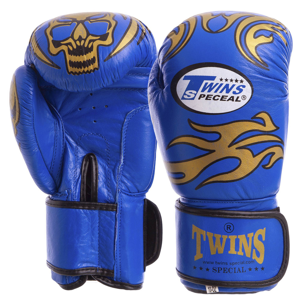 

Перчатки для бокса и единоборств TWINS Champ кожаные 5436 Blue-Silver 12 унций