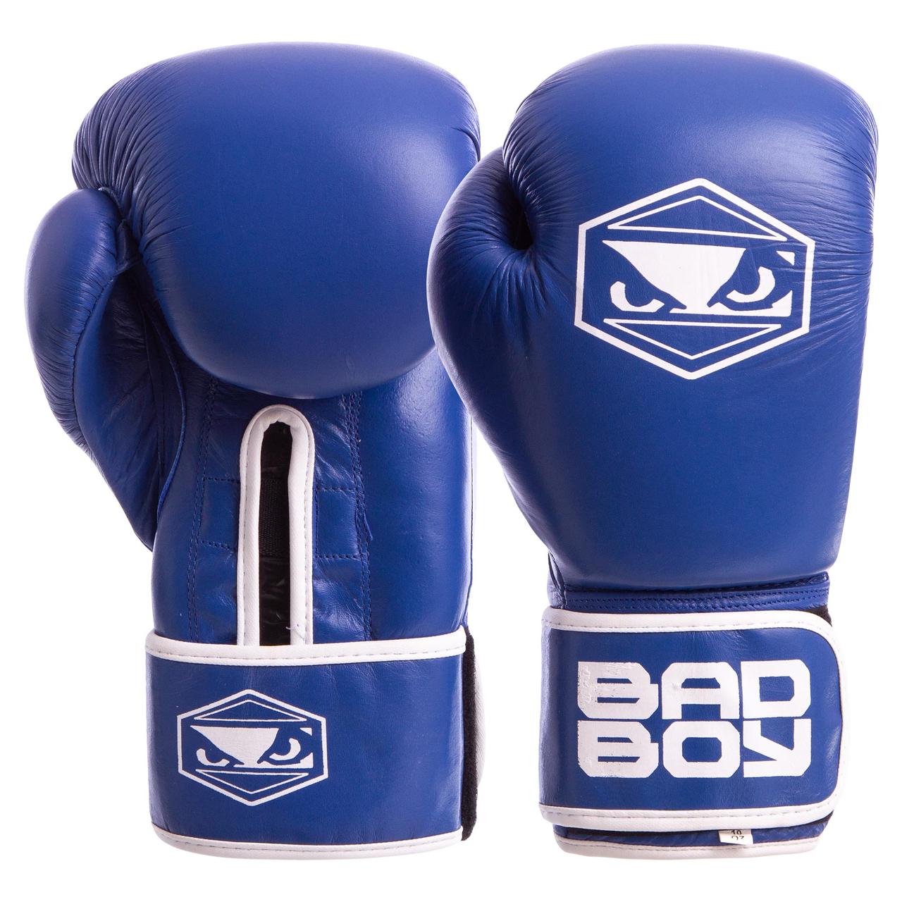 

Перчатки для бокса и единоборств BAD BOY STRIKE Champ кожаные 6615 Blue 12 унций