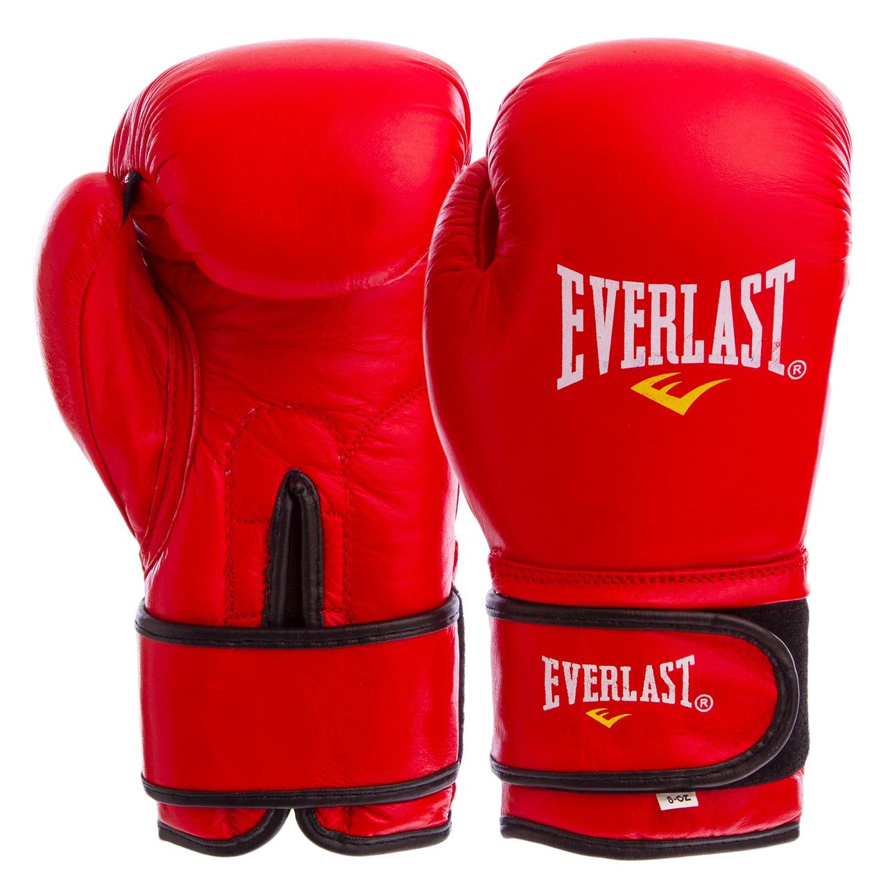 

Перчатки для бокса и единоборств EVERLAST Champ кожаные 4748 Red 12 унций