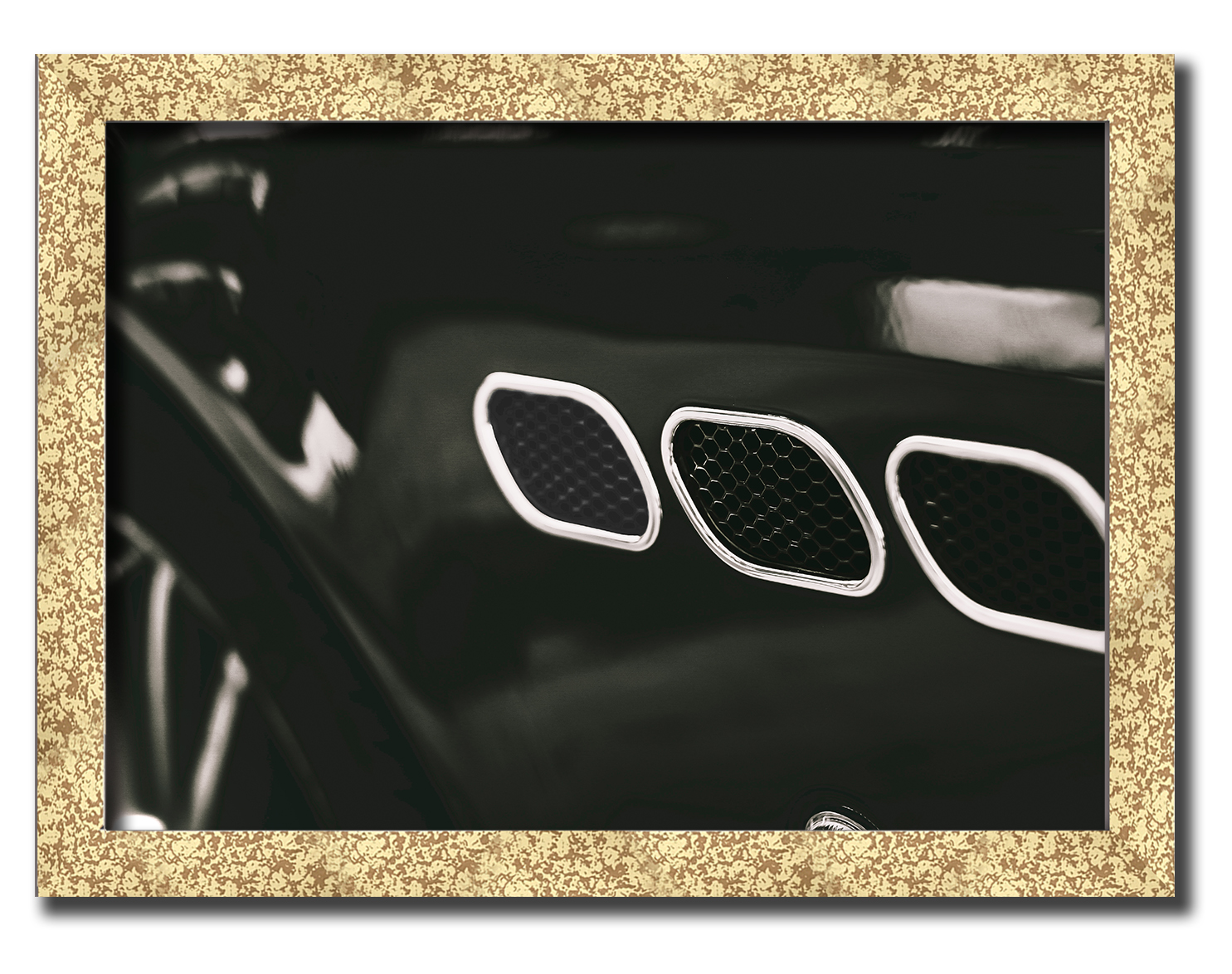 

Golden frame картина на файн-арт бумаге споркар Maserati Quattroporte итальянский суперкар Hotel Arizona HD 31 см x 41 см