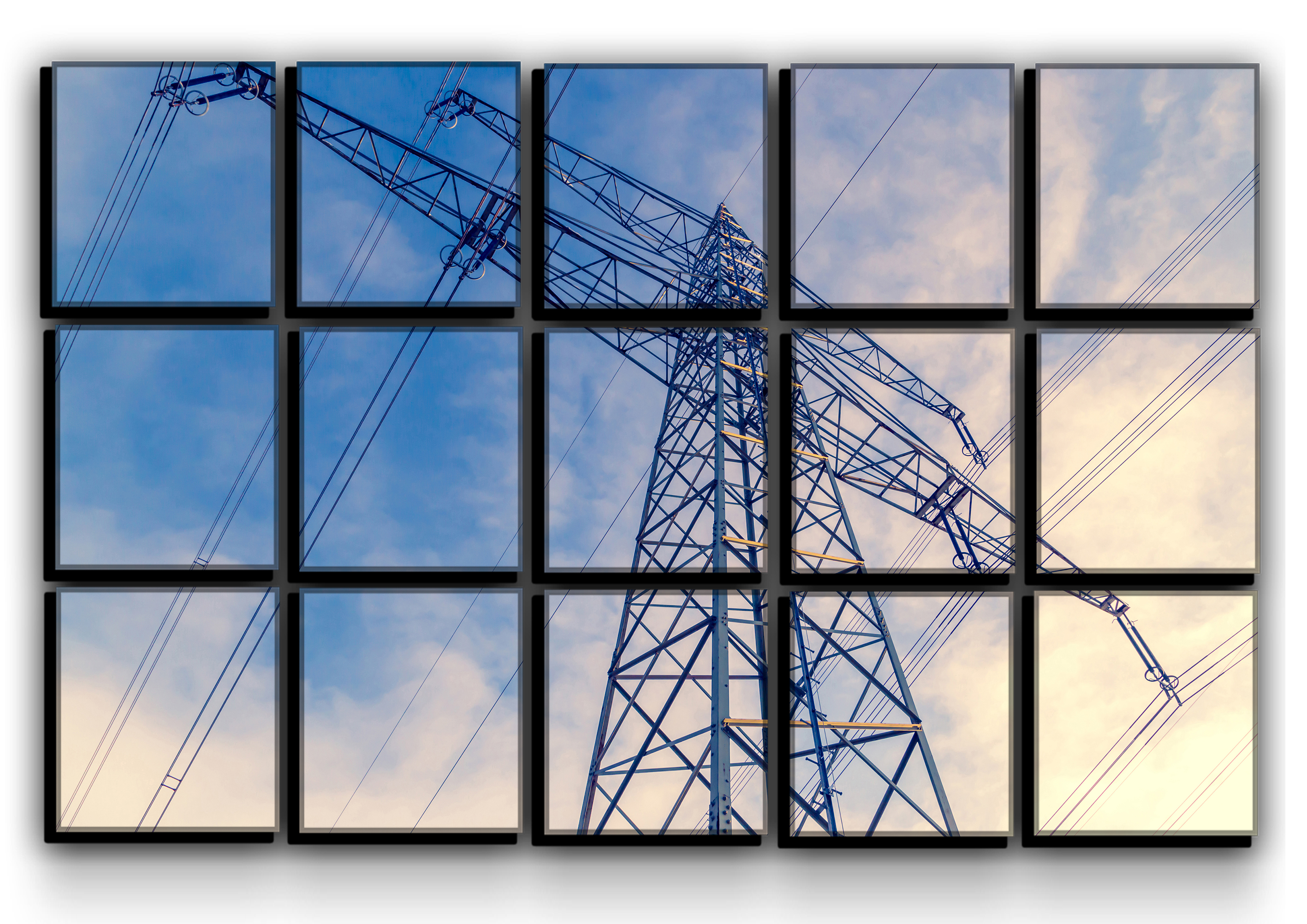 

Модульная картина на холсте из 15 частей Быть на связи линии электропередачи Hotel Arizona HD 77 см x 127 см