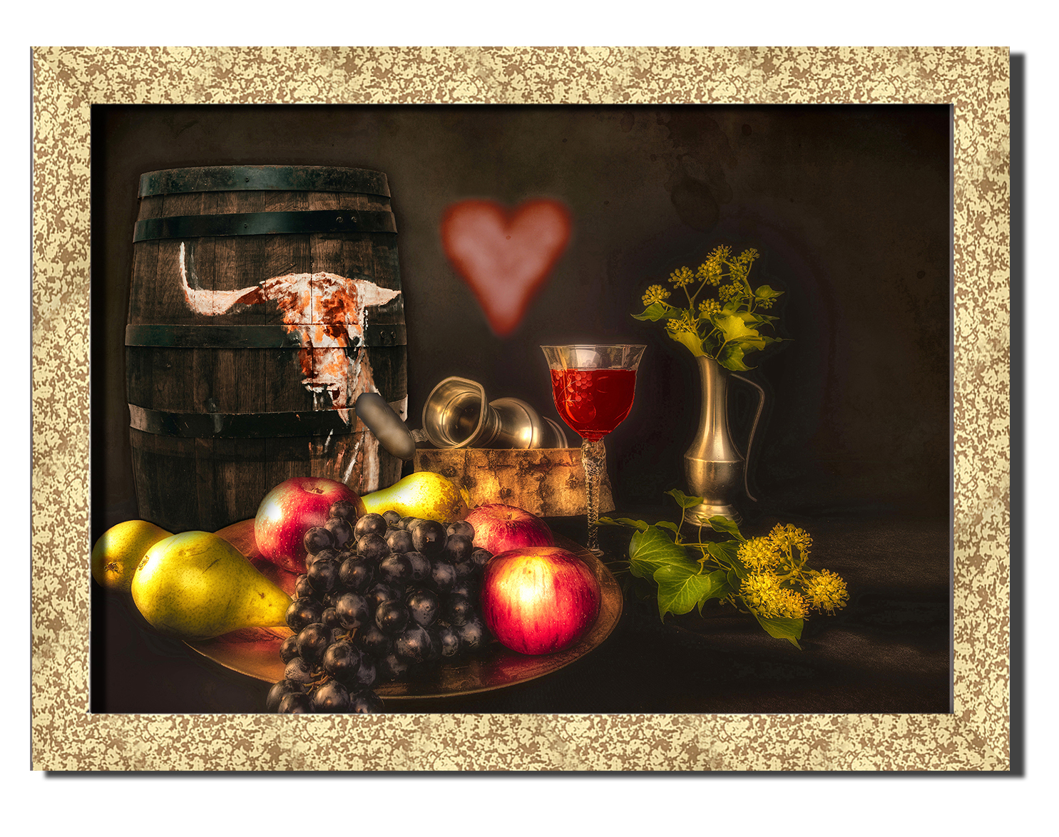 

Golden frame картина на файн-арт бумаге Винные натюрморты вино натюрморт фрукты Hotel Arizona HD 31 см x 41 см
