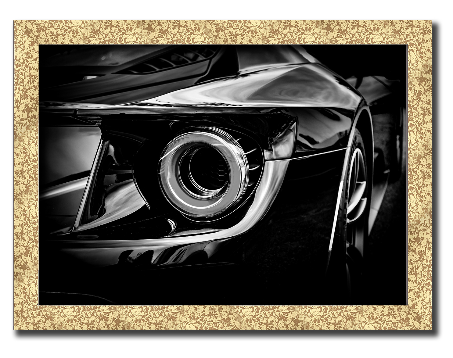 

Golden frame картина на файн-арт бумаге суперкар Ford GR спортивное авто Форд ГТ Hotel Arizona HD 31 см x 41 см