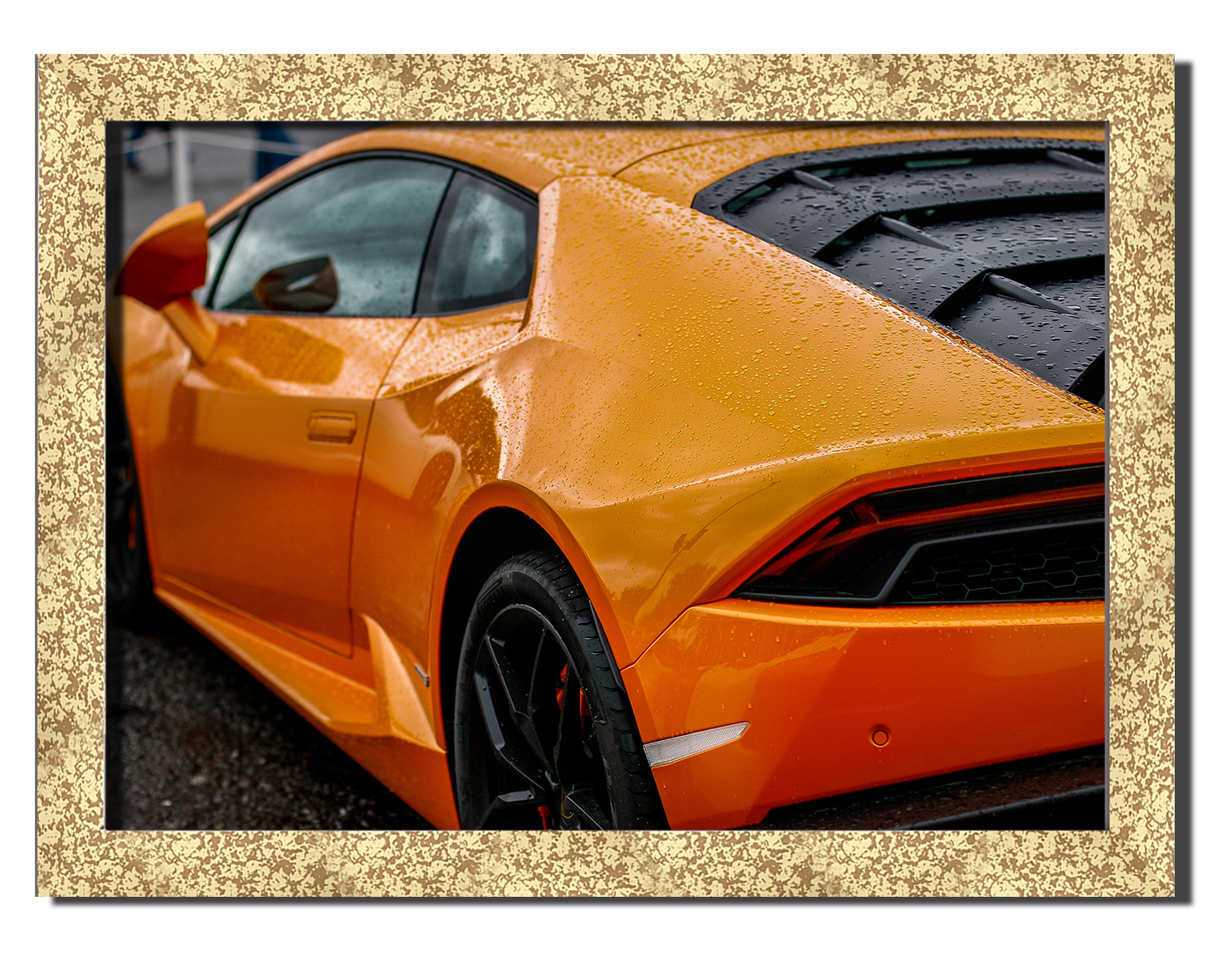 

Golden frame картина на файн-арт бумаге lamborghini huracan вид сзади спортивные гоночные авто суперкары Hotel Arizona HD 31 см x 41 см