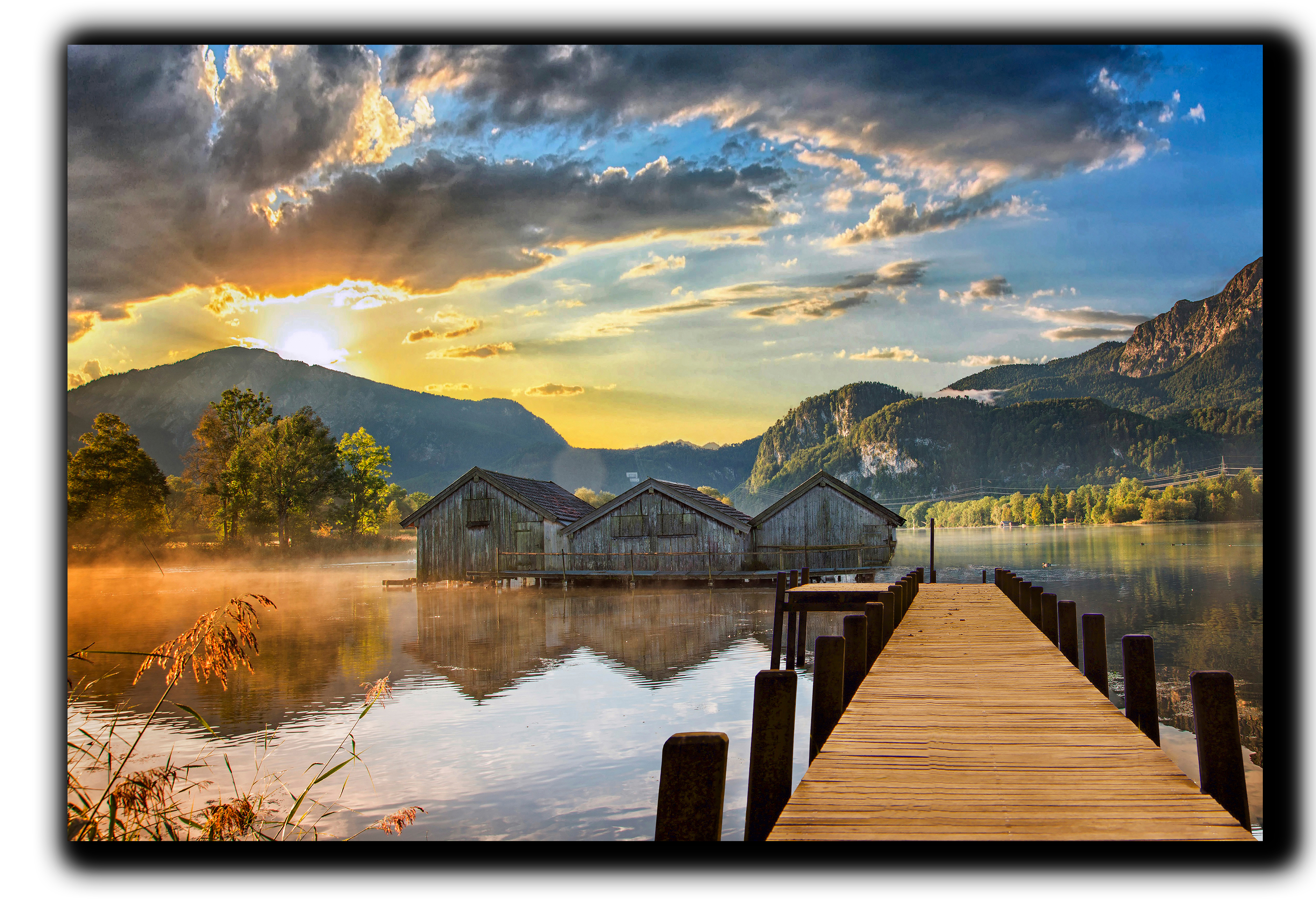 

картина на холсте мостик на озере природа пейзаж ландшафт Hotel Arizona HD 84 см x 127 см