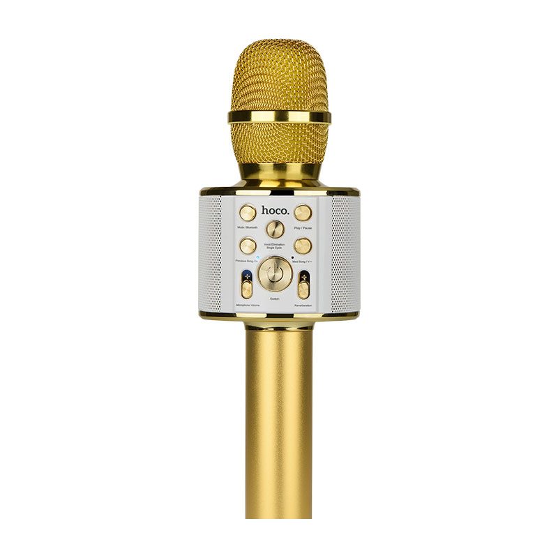 

Беспроводной Микрофон Колонка для караоке 2 в 1 HOCO BK3 Cool sound Gold