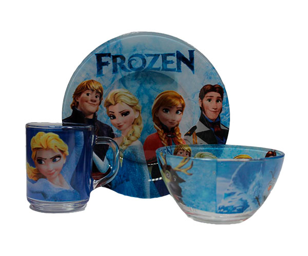 

Набор детской стеклянной посуды из 3х предметов Холодное Сердце/Frozen