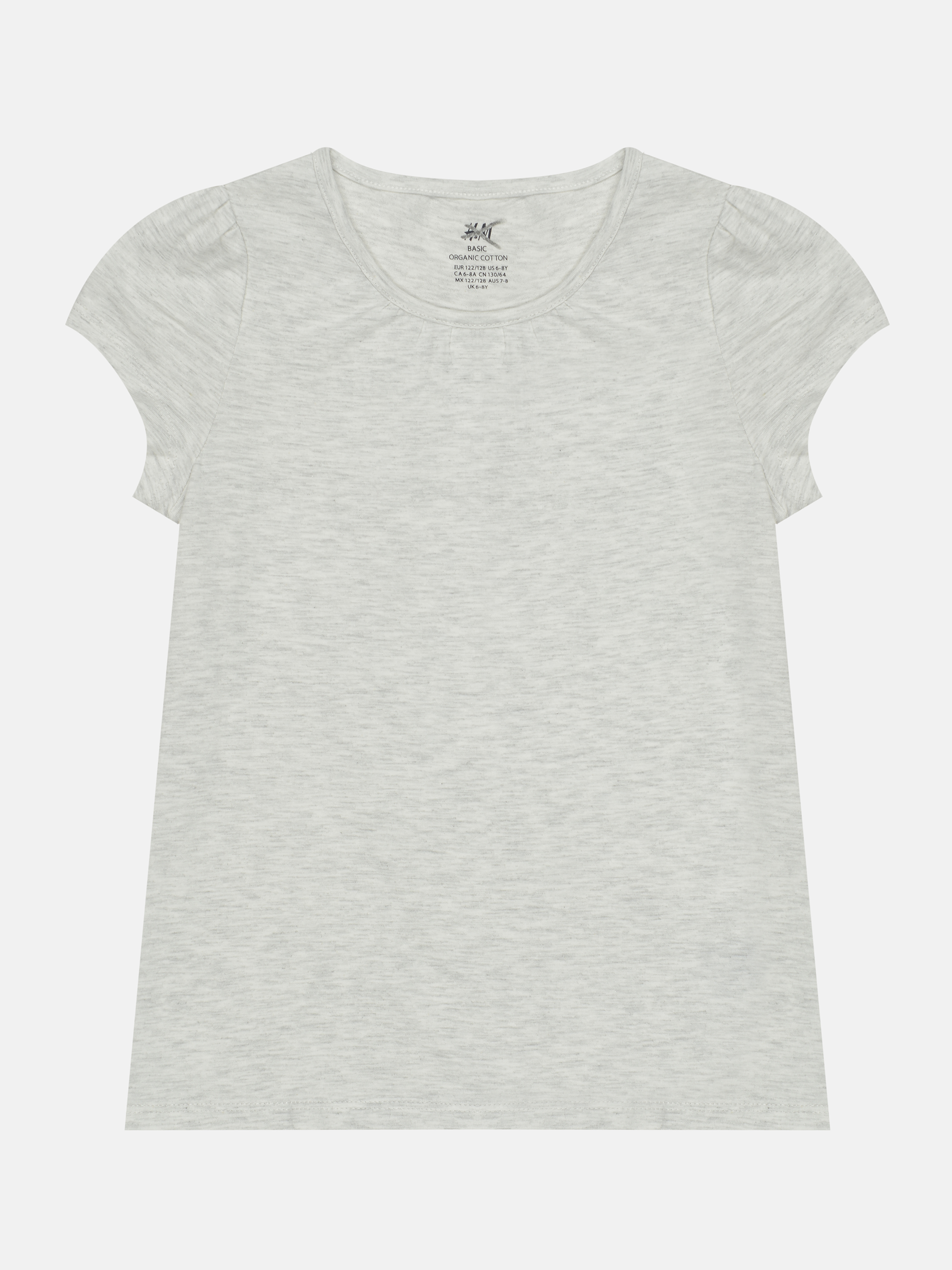 

Футболка H&M 502-8129111 122-128 см Светло-серая меланж