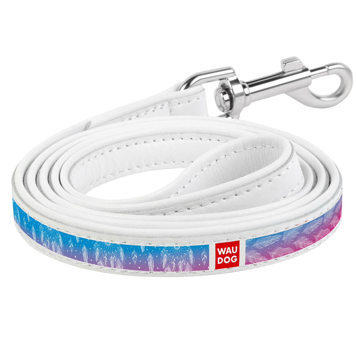 

Кожаный поводок для собак WAUDOG Design с рисунком "Ловец снов" Белый 122 см 12 мм (0112-0063-15)