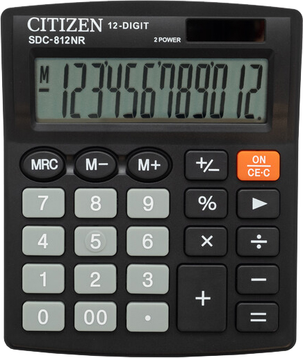 

Калькулятор Citizen Электронный 12-разрядный (SDC-812NR)