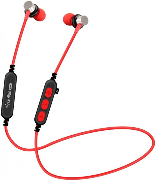 

Беспроводная гарнитура Bluetooth наушники Gelius Ultra T1v2-MC Red with memory card