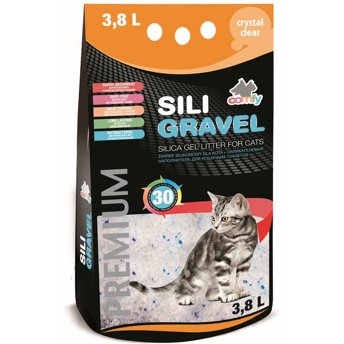 

"SILI GRAVEL" силикагелевый наполнитель для котов 3,8 л Comfy BGL-CM-84