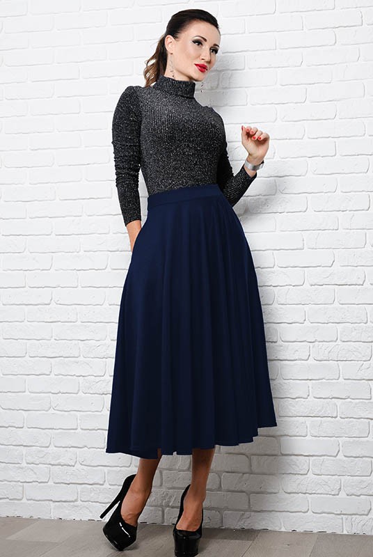 

Юбка солнце клеш Look and Buy Мелисса  Темно - синий, Юбка солнце клеш Look and Buy Мелисса 60 Темно - синий