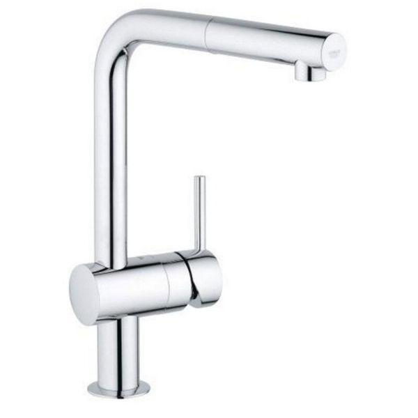 

Cмеситель кухонный с выдвижным душем GROHE хром MINTA латунь 32168000