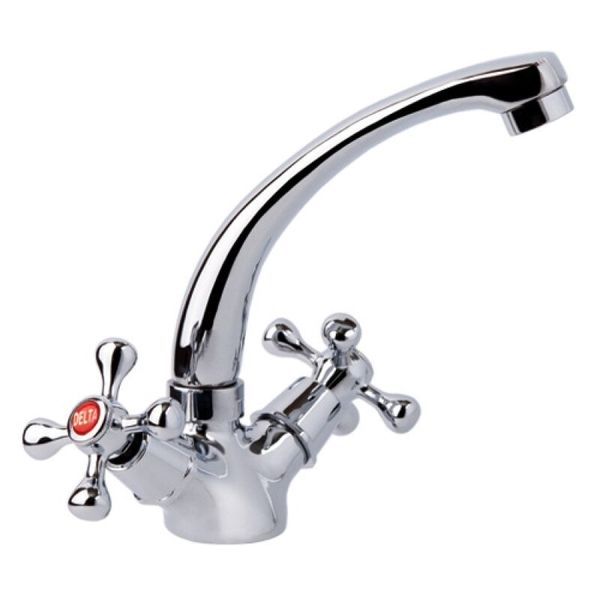 

Cмеситель для кухни двухрычажный SANITARY WARES хром DELTA силумин DELTA 272