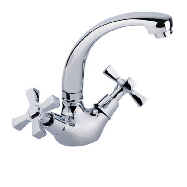 

Кран кухонный двухзахватный SANITARY WARES хром OMEGA силумин OMEGA 272F