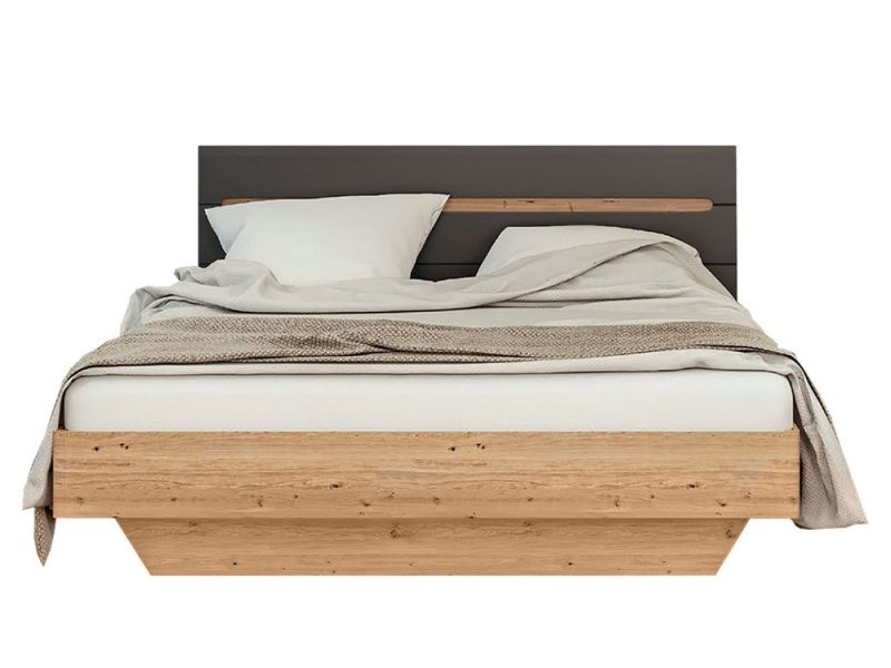 

Двуспальная кровать из ДСП и МДФ Бьянко 160x200 дуб артизан/графит цвет Світ Меблів (без каркаса и матраса)