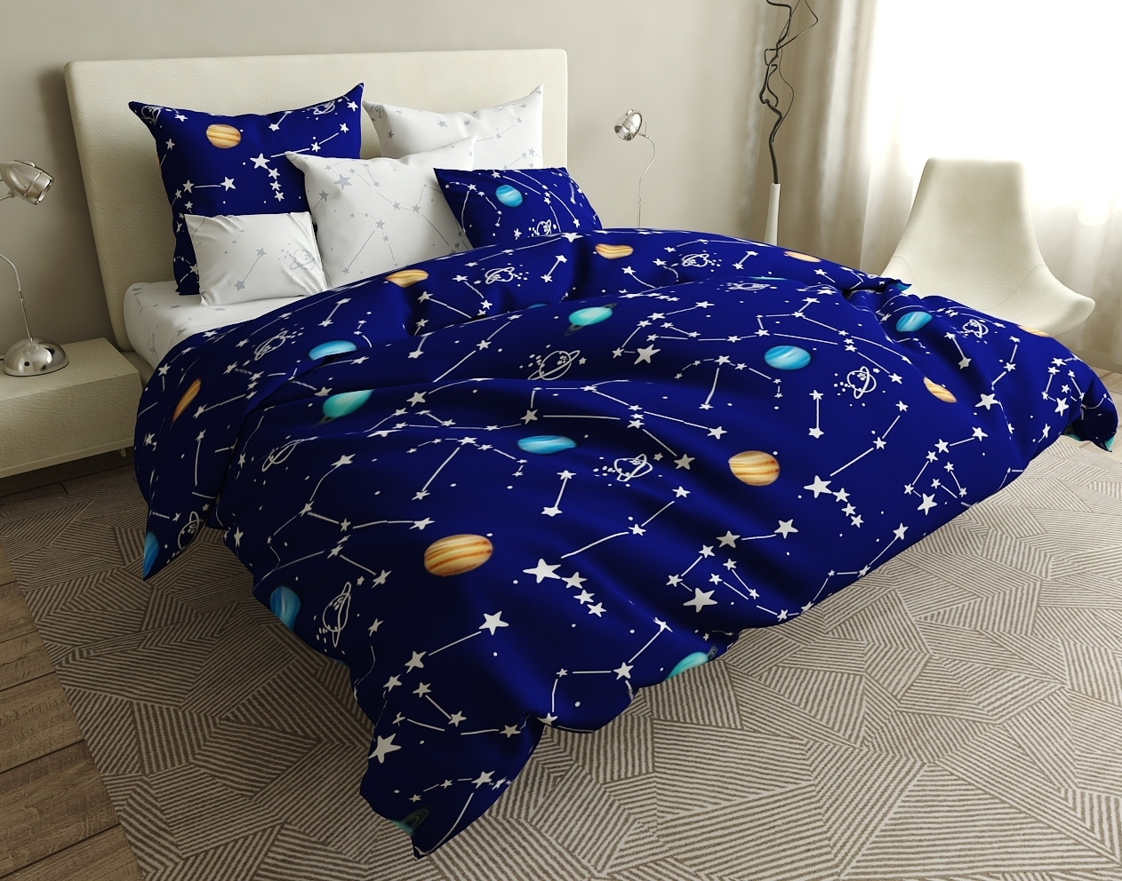 

Комплект постельного белья Космос Krispol семейный сатин (630.1081.2)