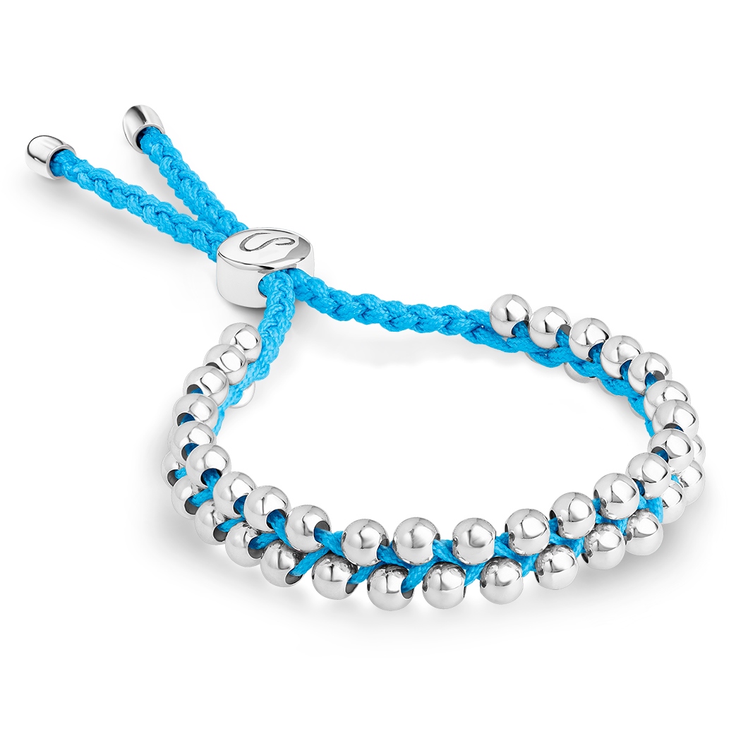 

Серебряный браслет «Soho» с бусинами 16-18 см голубой