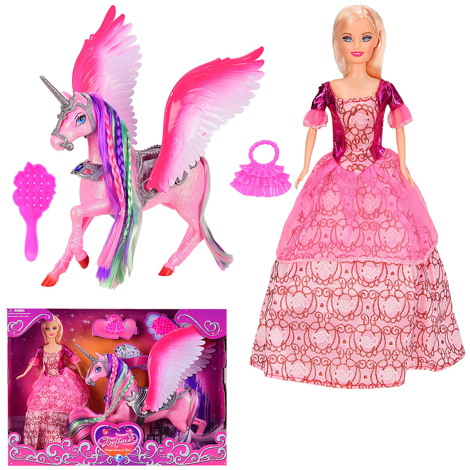 

Кукла 29 см с единорогом и аксессуарами 68240 A-Toys (68240)