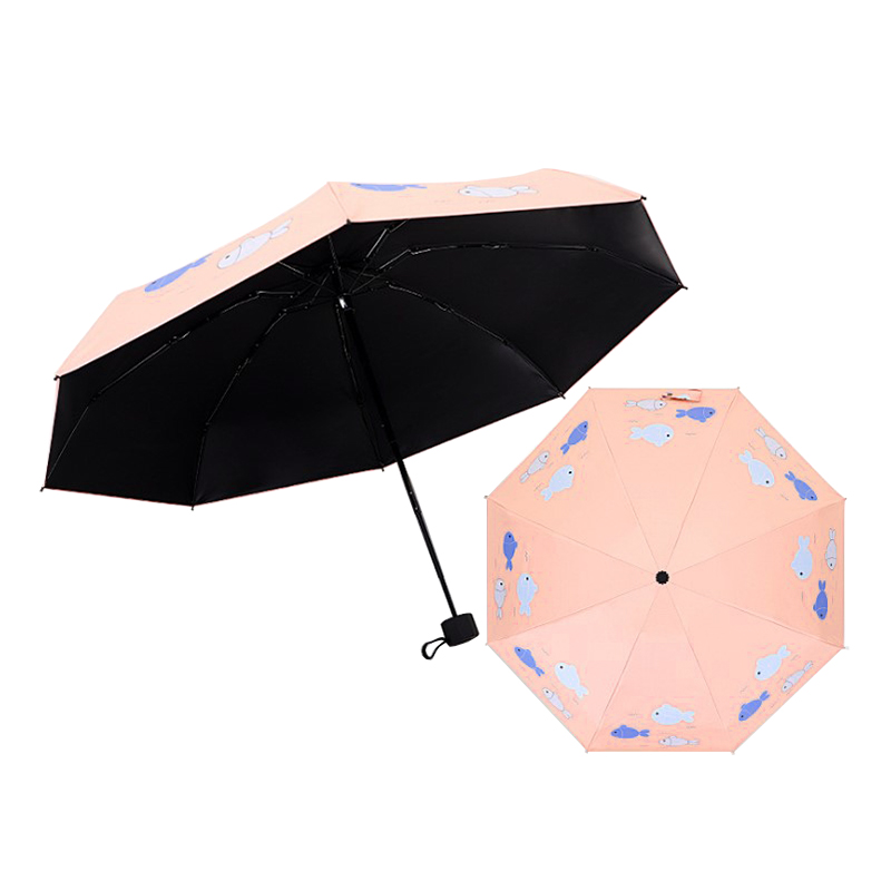 

Детский мини-зонт Small Fish Lesko 190T Light Pink карманный