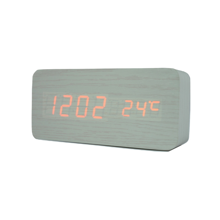 

Электронные настольные часы LED WOODEN CLOCK VST 862 прямоугольные под дерево Белые, Красная подсветка