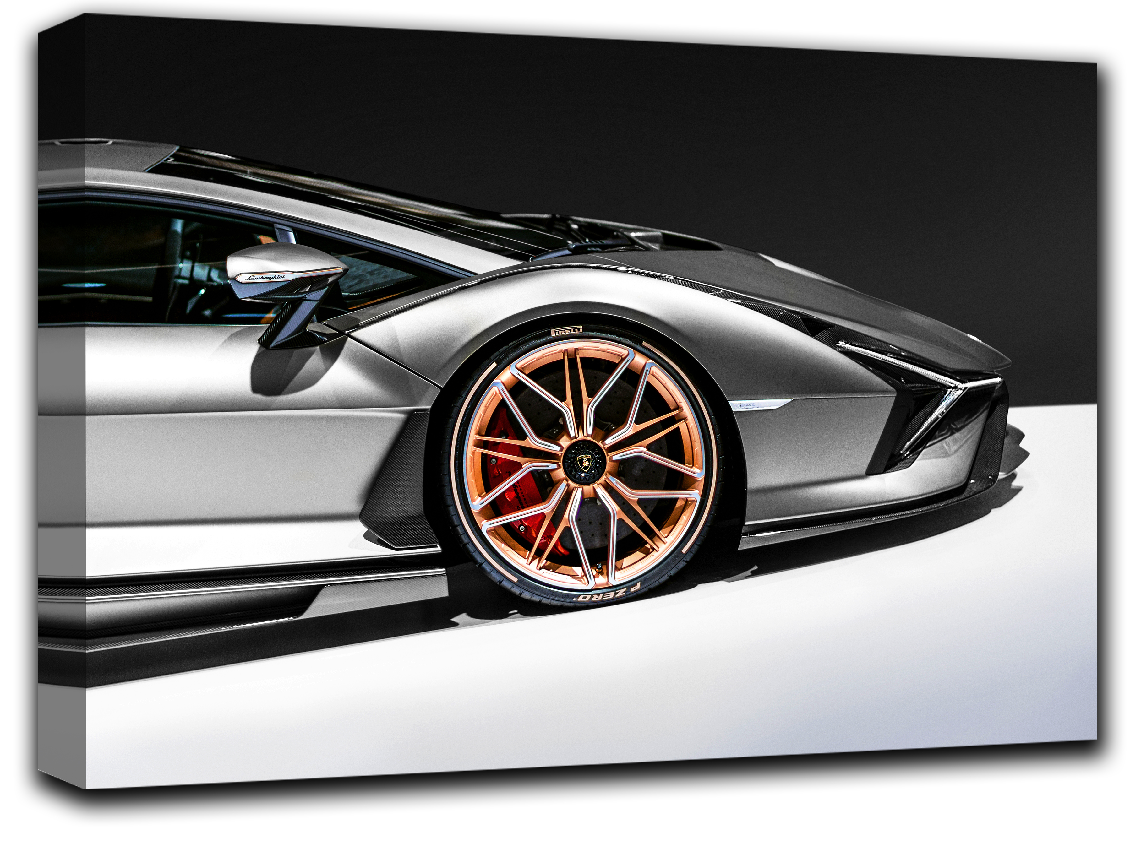 

картина на холсте спорткар Lamborghini Sian итальянский автомобиль Hotel Arizona HD 28 см x 41 см
