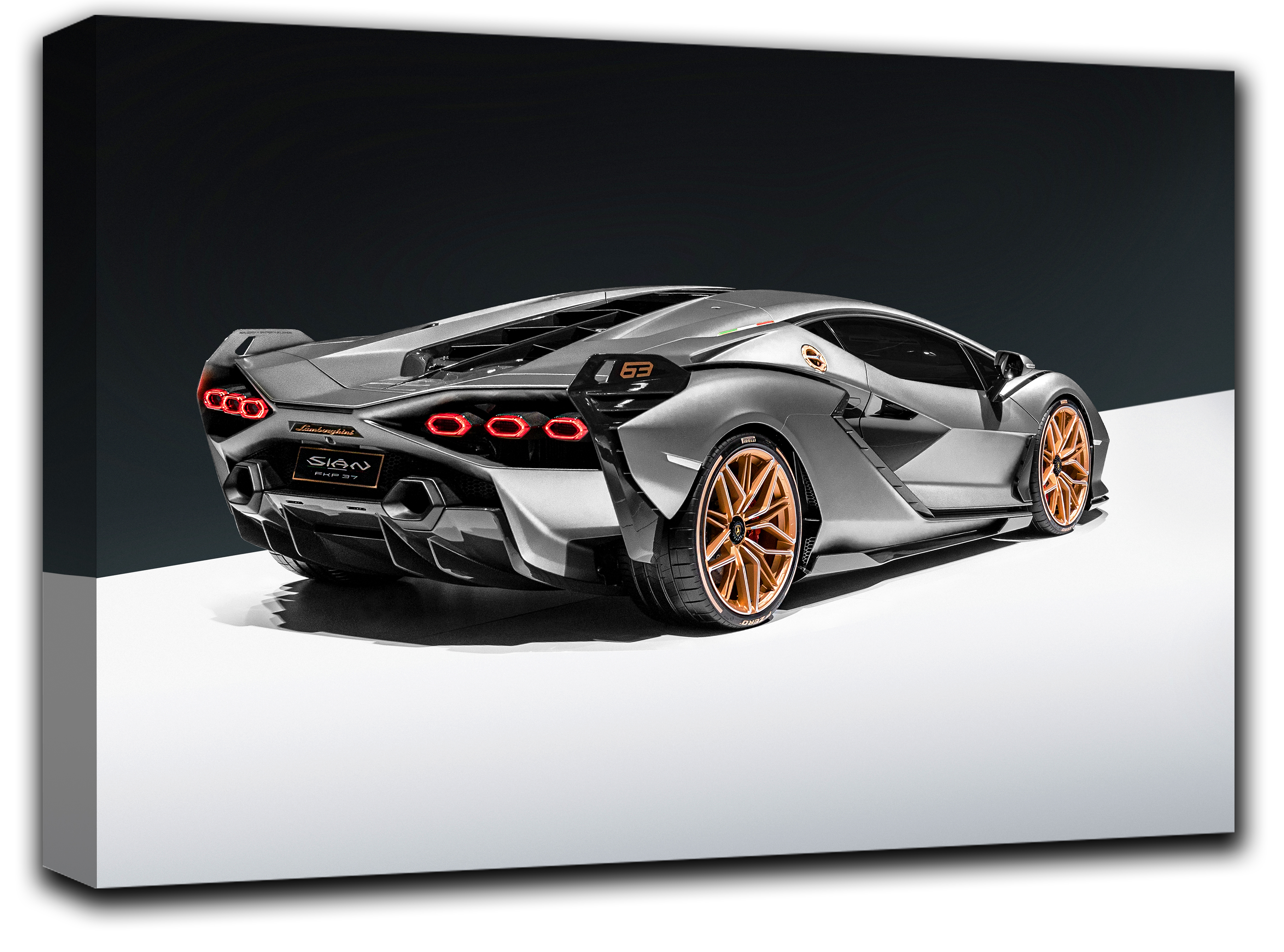 

картина на холсте спорт авто Lamborghini Sian спортивное авто Hotel Arizona HD 72 см x 127 см