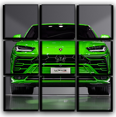 

Модульная картина на холсте 9 частей Lamborghini Urus споривное авто Hotel Arizona HD 77 см x 77 см