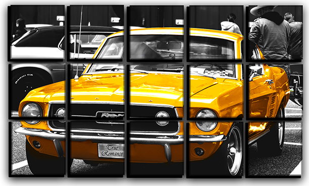 

Модульная картина на холсте из 15 частей Ford Mustang 1964 классик ретро авто Hotel Arizona HD 77 см x 127 см