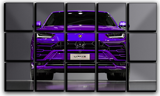 

Модульная картина на холсте из 15 частей машина джип Lamborghini Urus споривное авто Hotel Arizona HD 77 см x 127 см