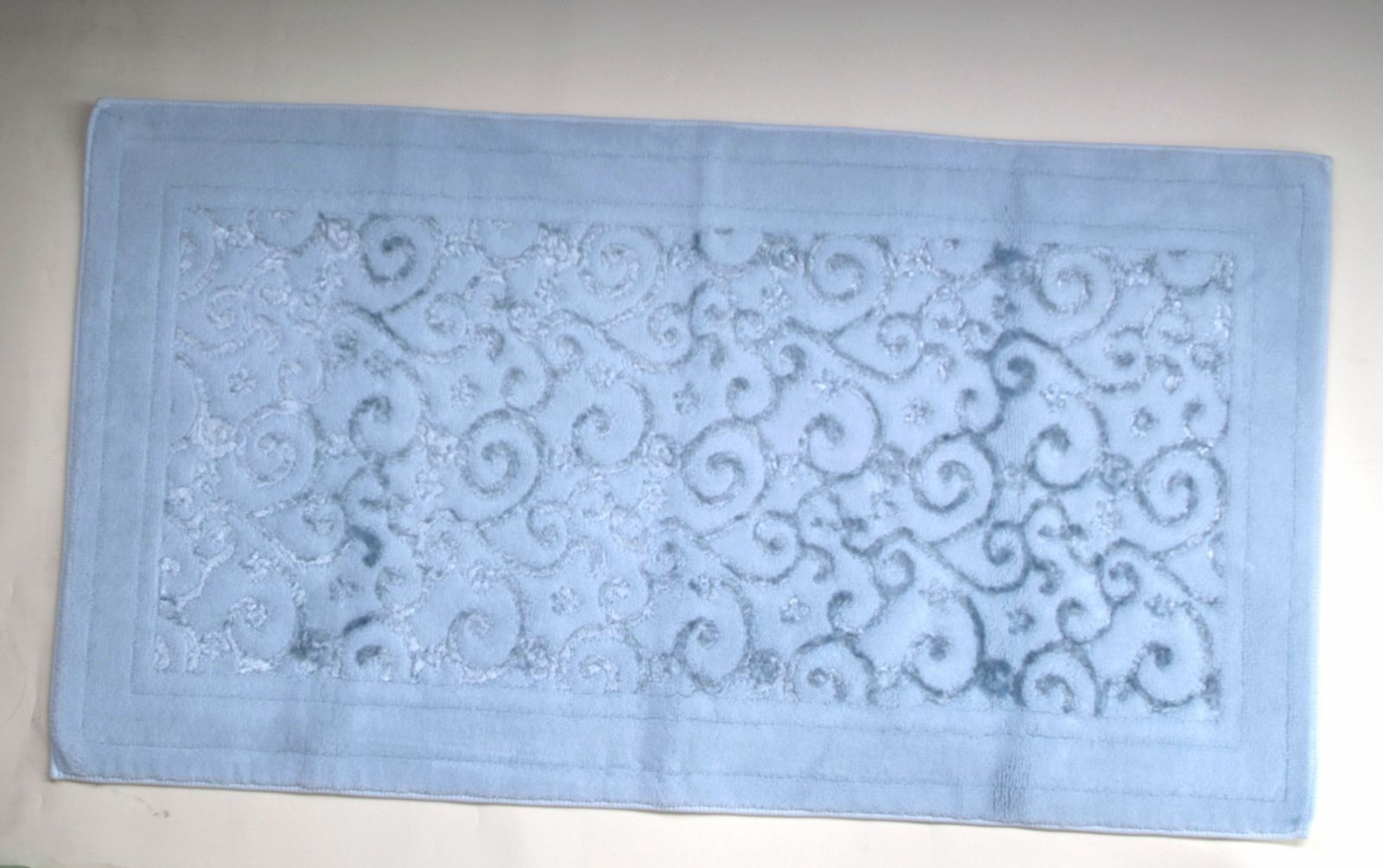 

Ковер Cotton Life 70*130/вензель голубой 0/0/7