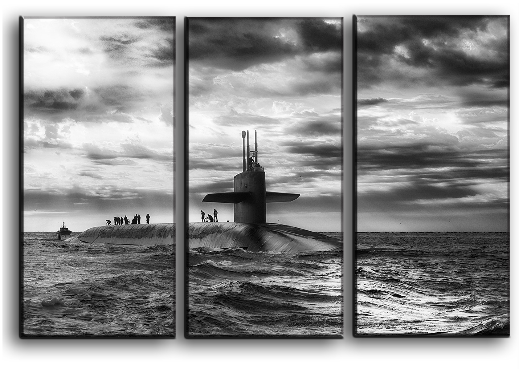 

Модульная картина на холсте из 3 частей подводная лодка флот корабли армия Hotel Arizona HD 56 см x 84 см