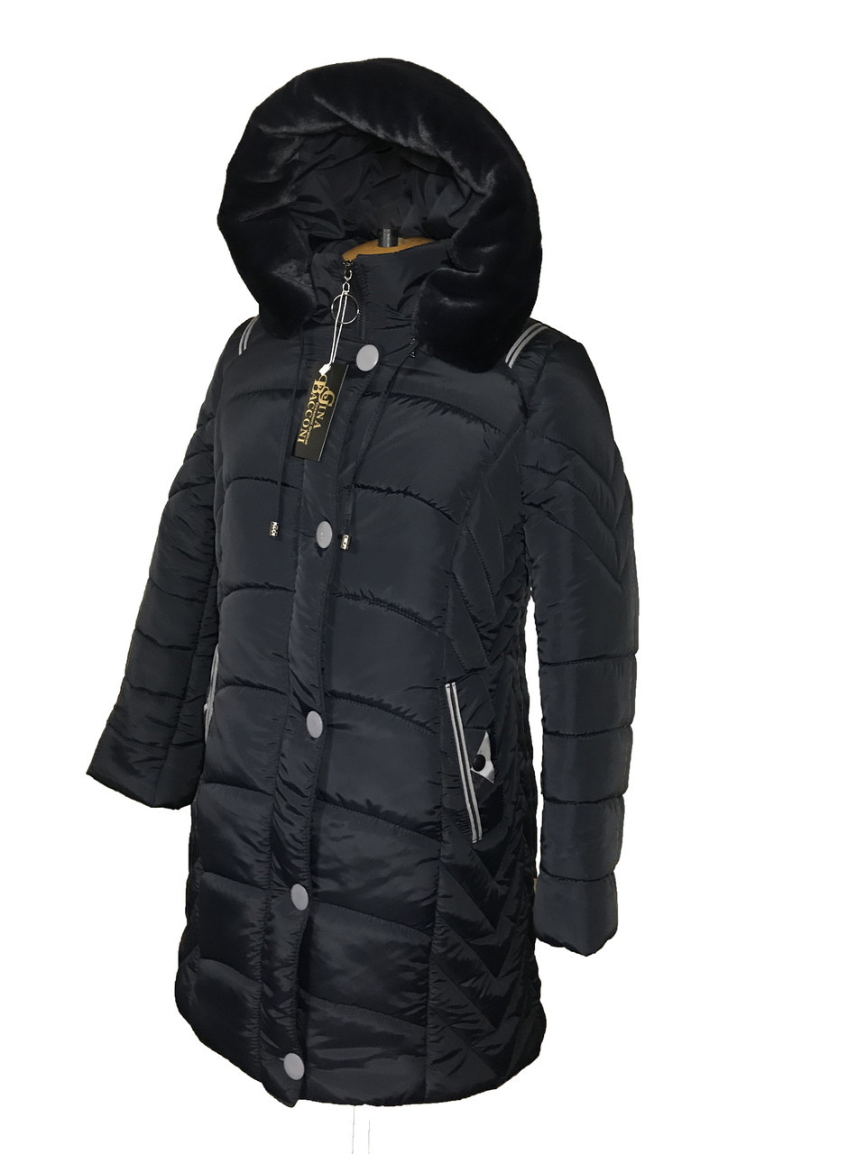 

Куртка Gina Bacconi Casual зимняя с капюшоном  Черная (1004, Куртка Gina Bacconi Casual зимняя с капюшоном 4XL Черная (1004)
