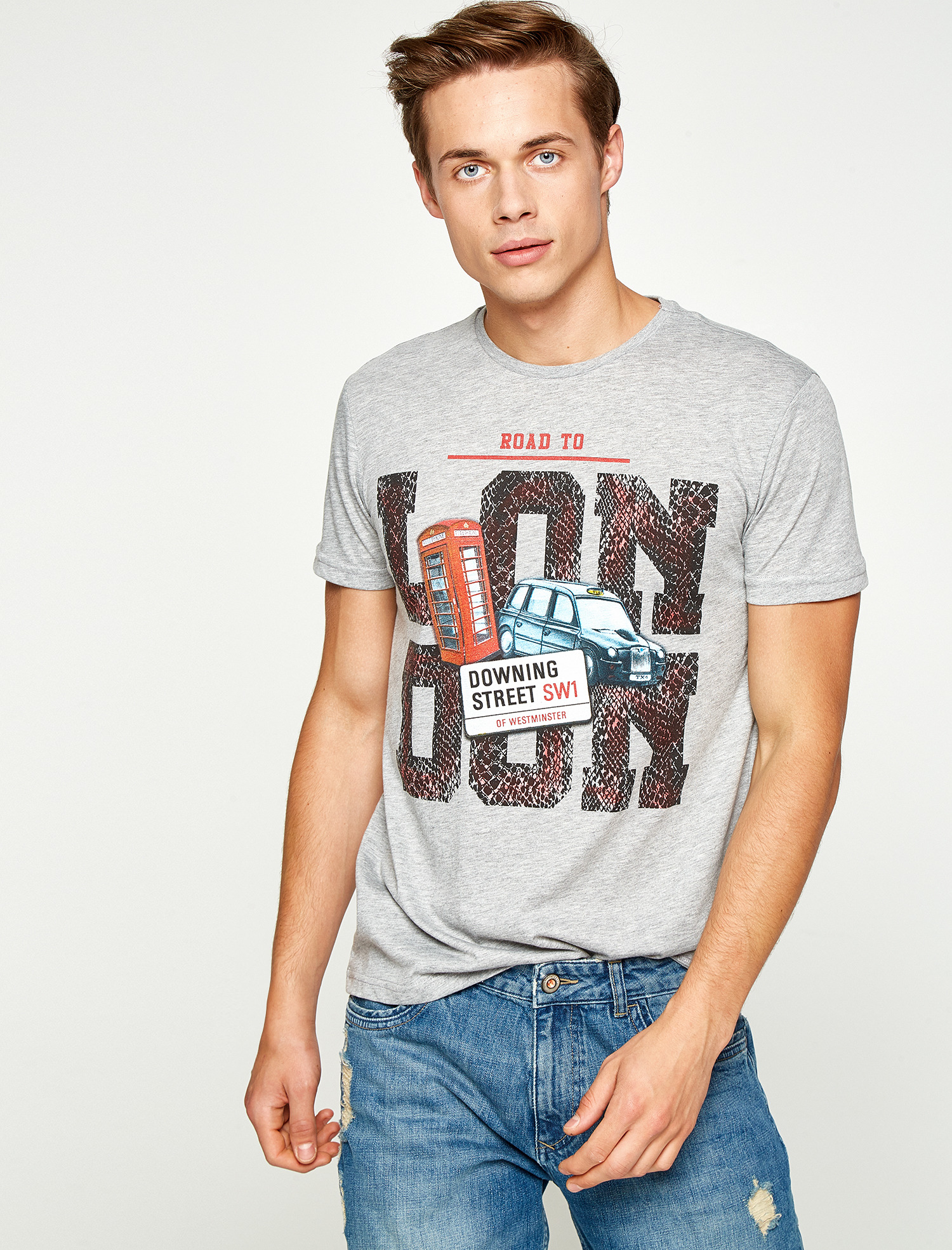 

Футболка Koton 7YAM11177CK-027 M Grey